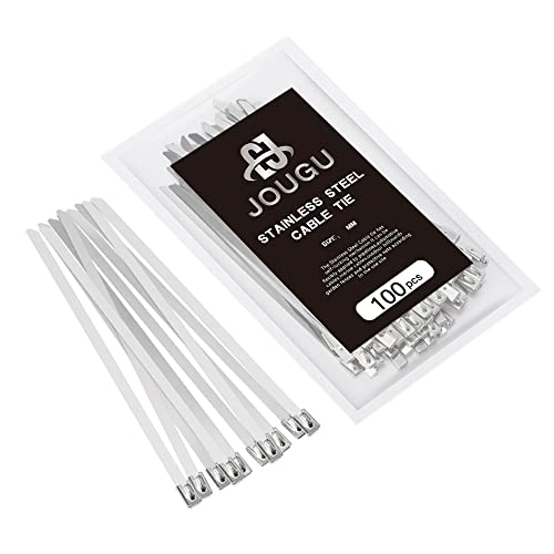 Metal Zip Ties 11.8 inch 100pcs 304 Stainless Steel Locking Cable