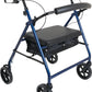 Bariatric Rollator With 8-Inch Wheels,
Blue Finish, 400 Lb Weight Capacity
