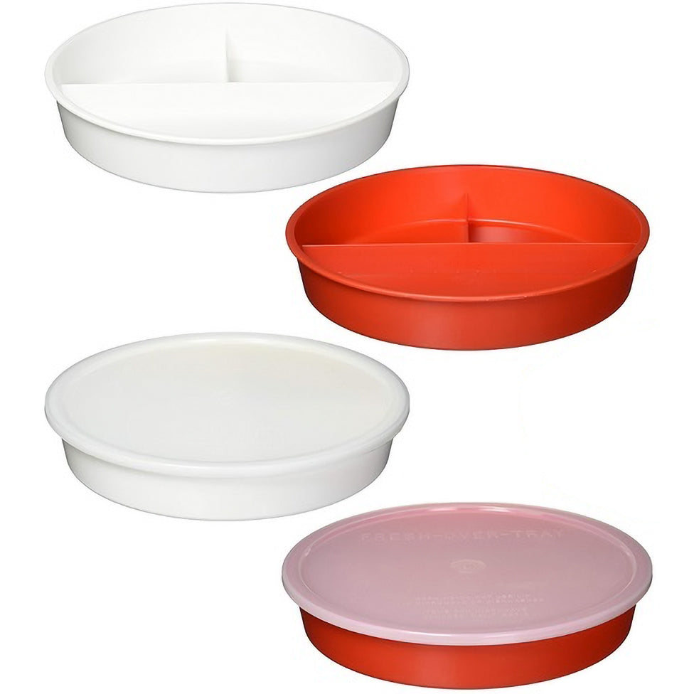 High Sided Divided Dish, Red
