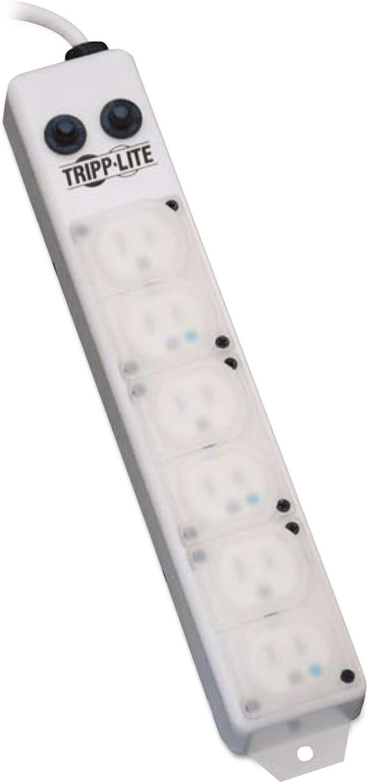 Tripp Lite Safe-IT Power Strip 6 Outlet UL 1363A Patient-Care Vicinity White
