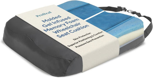 Gel and Memory Foam Wheelchair Cushion 18 x 18 x 3