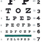 Hanging Eye Chart - 20', Non-Reflective, Matte Finish With Green And Red Color Bars. 20' Distance