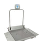 Digital Wheelchair Dual Ramp Scale with Folding Ramps, Capacity: 1000 lbs/454 kg, Resolution: 0.2 lb/0.1kg, Platform Dimension: 32¼"W x 36"D, Ramp Size: 32¼"W x 9 7/8"D, (4) Wheels, 120V Adapter (included) or (6) AA Batteries (not included), 180° Swivel D