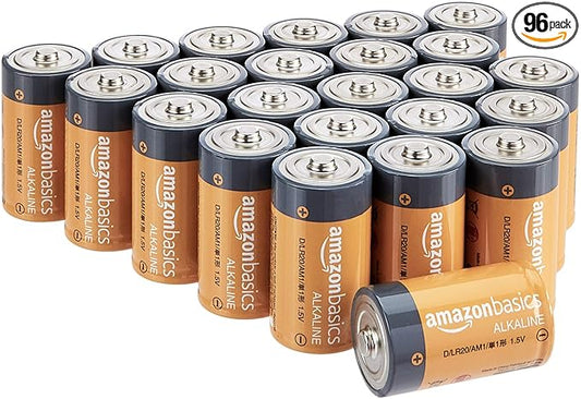 D Cell All-Purpose Alkaline Batteries, 5-Year Shelf Life, 96 Count, 4 Packs Of 24