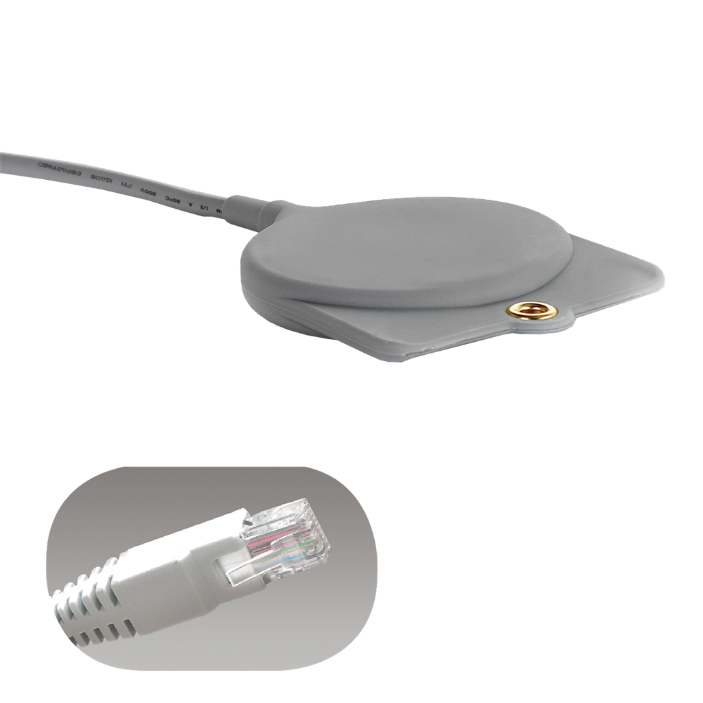 Grey GeriCall Call Cord for Simplex, TekTone, Critical Alert, RJ45 8-pin