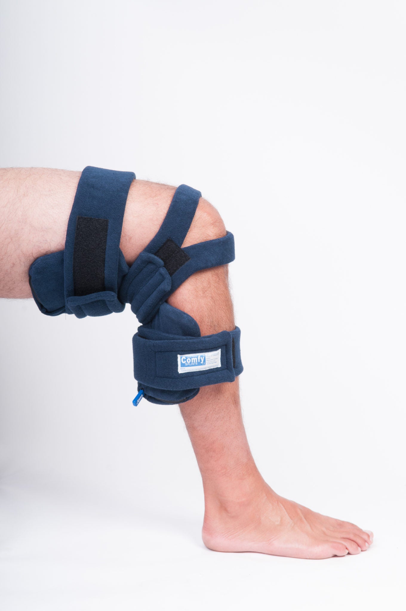 ComfySplints Locking Knee Adult Navy Blue Terry Cloth