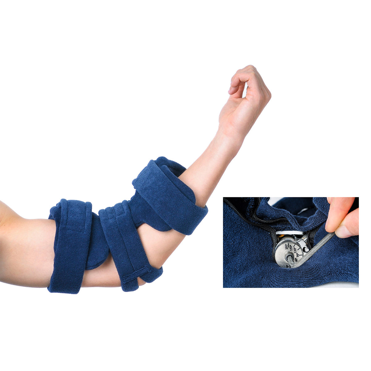 ComfySplints Elbow Adult Small Navy Blue Terry Cloth