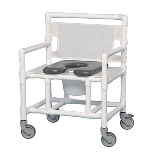 Open Front Oversize Shower Chair Commode