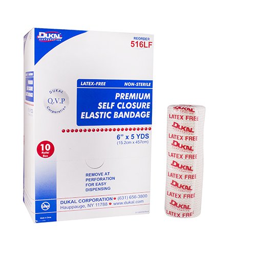 Elastic Bandages  w/Velcro Self-Closure 6"x 5yds Latex-Free - 10 per Box