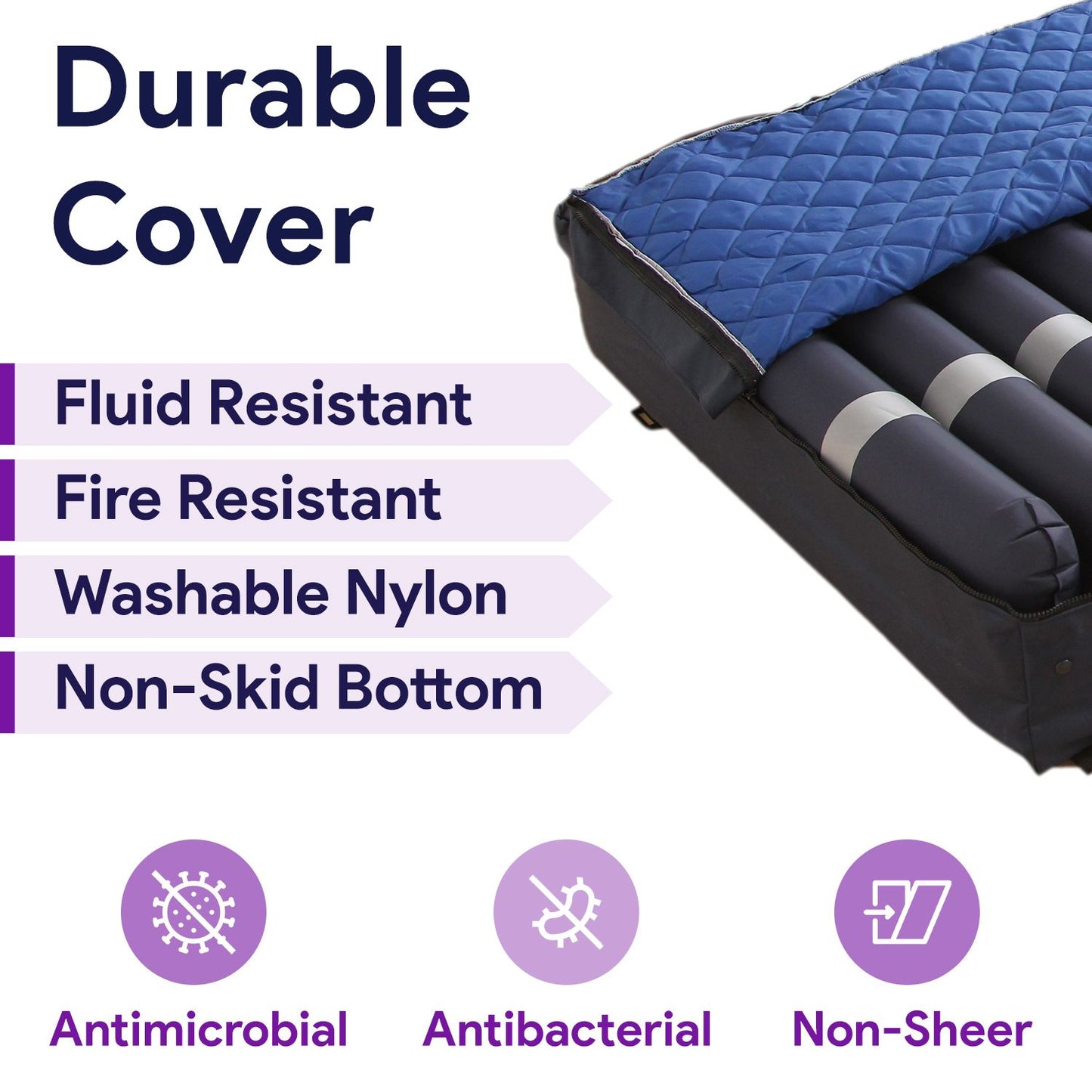 Low Air Loss / Alternating Pressure Bariatric Mattress System w/ Raised Rails 42x80x10/13