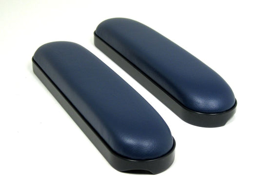 Navy Blue Vinyl Desk Length Armrests Pair, Universal Fit, Pair