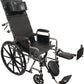 ProBasics Reclining Manual Wheelchair 22" x 17", Removable Desk Arms & ELRs, Each