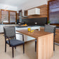Dark Blue Chair with Square Arms, Square Grey Back | Facility Wing: WEST