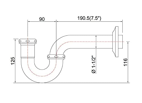 Brass P-trap Pipe Basin Sink Waste Kit