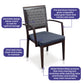 Dark Blue Chair with Square Arms, Square Grey Back | Facility Wing: WEST