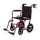 Basic Aluminum Transport Chair With Permanent Full-Length Arms, Swing-Away Footrests And 12" Wheels, Blue