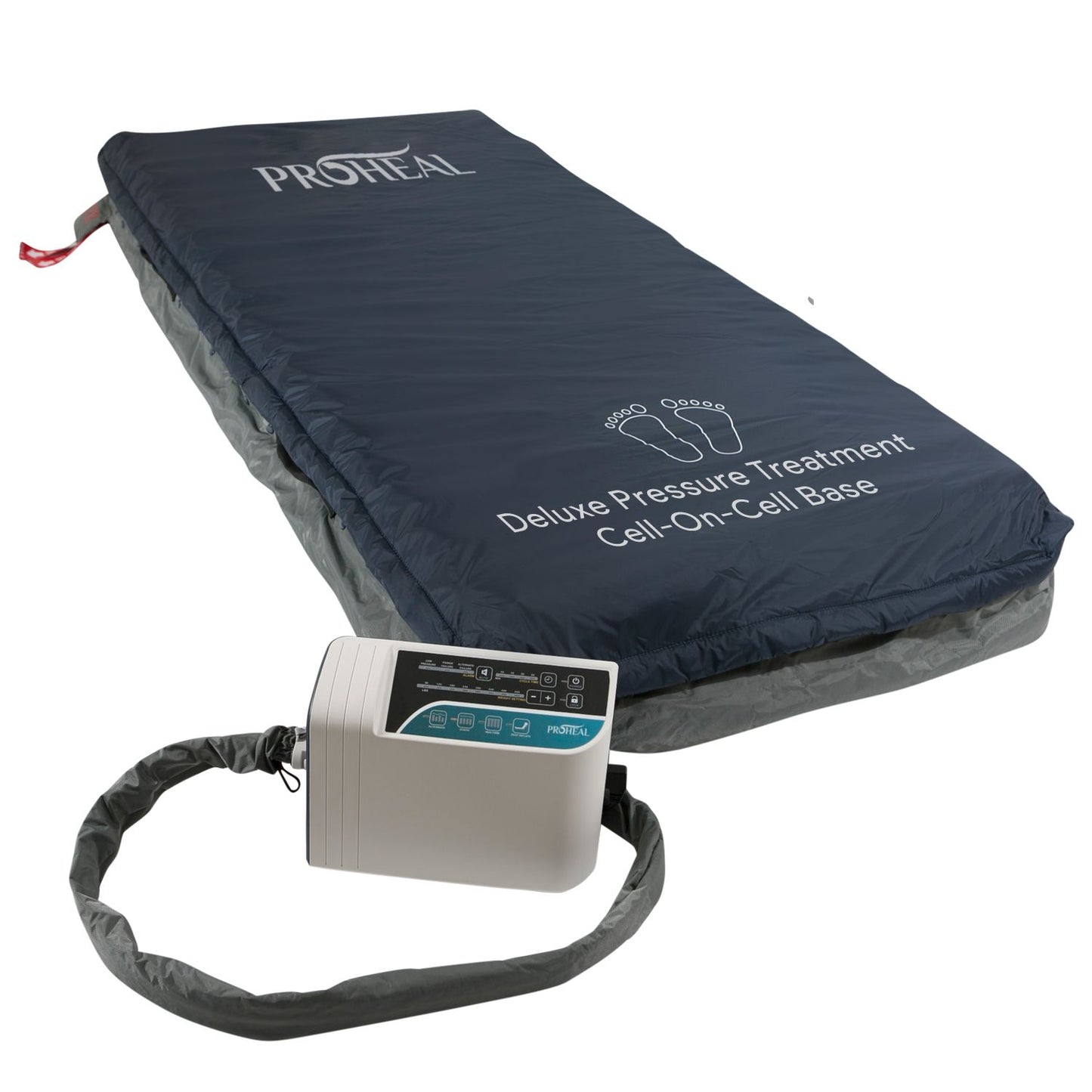 Low Air Loss / Alternating Pressure Mattress System w/ Deluxe Digital Pump and Cell-On-Cell Support Base 36x84x8