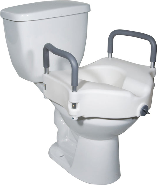 2-in-1 Locking Raised Toilet Seat with Tool-free Removable Arms, 4 per Case
