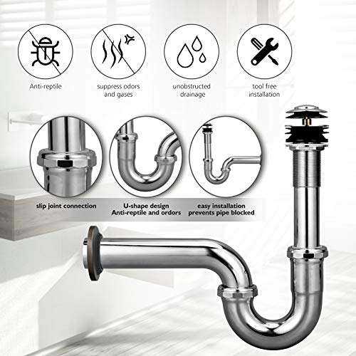 Brass P-trap Pipe Basin Sink Waste Kit