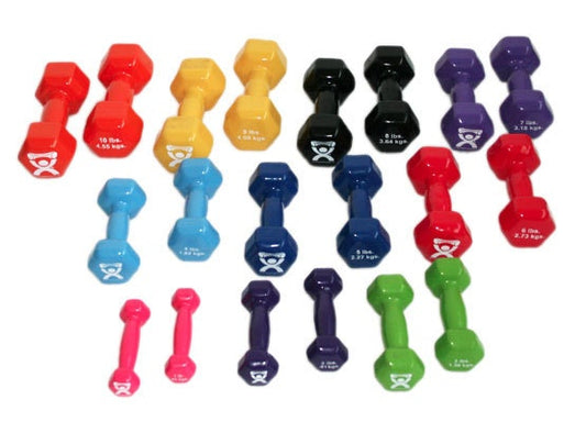 Cando Vinyl-Coated Cast Iron Dumbbells, 2 Lb., Individual