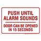 Push Until Alarm Sounds Door, 10x14 Inches
