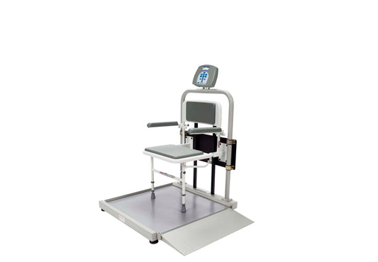 Digital Portable Ramp Scale, Cap: 1,000 lb/454 kg, 28½" Wide Ramp, Seat Included