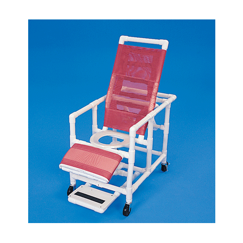 Reclining Commode W/ Legrest And Footrest, Royal Blue
