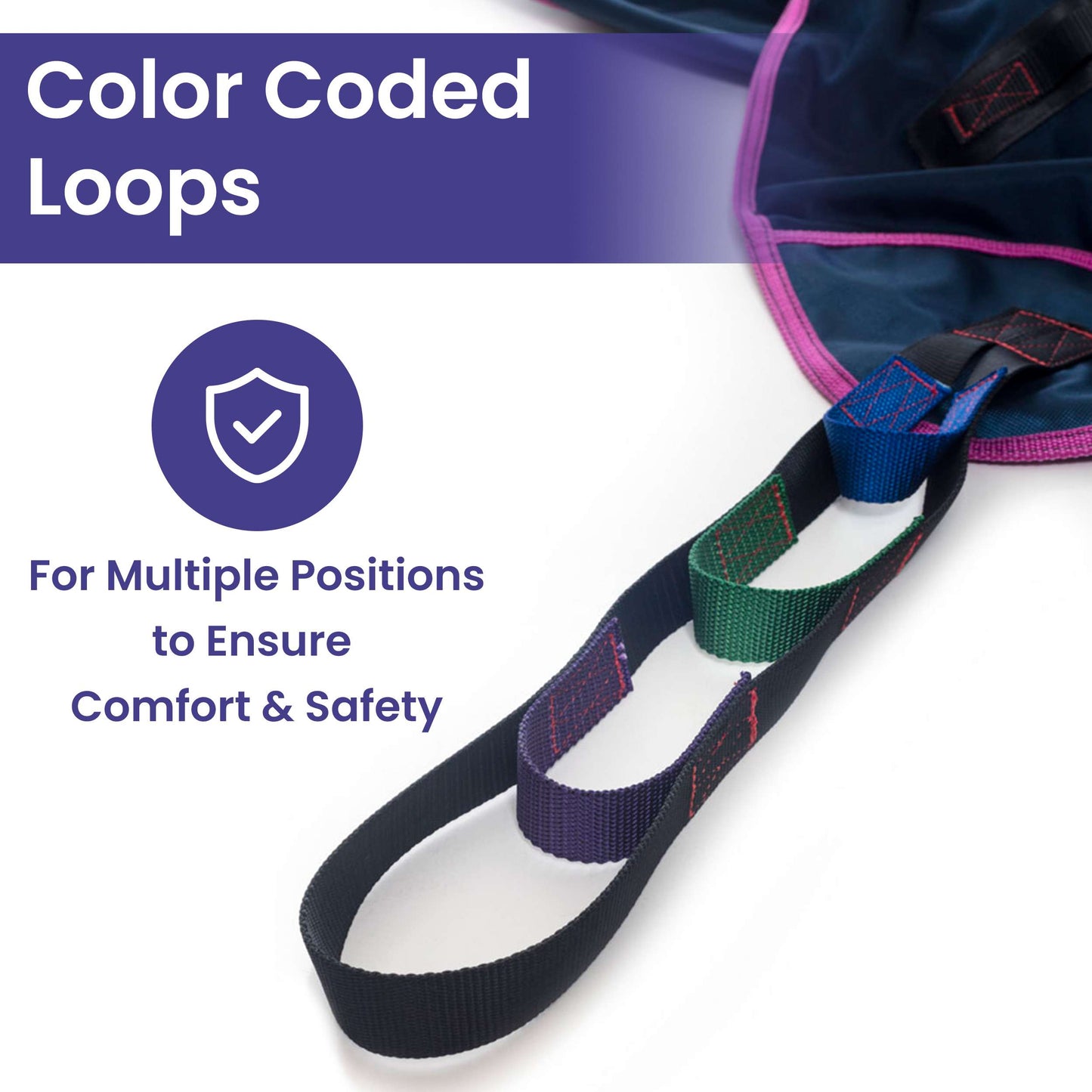 Full Body Patient Lift Sling Universal Compatibility - Large, 47.2" L x 47.2" W