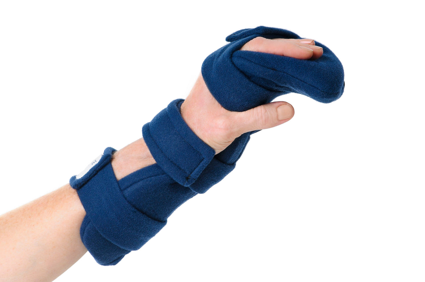 Adult Navy Blue Terry Cloth ComfySplints 4-Strap Hand Wrist