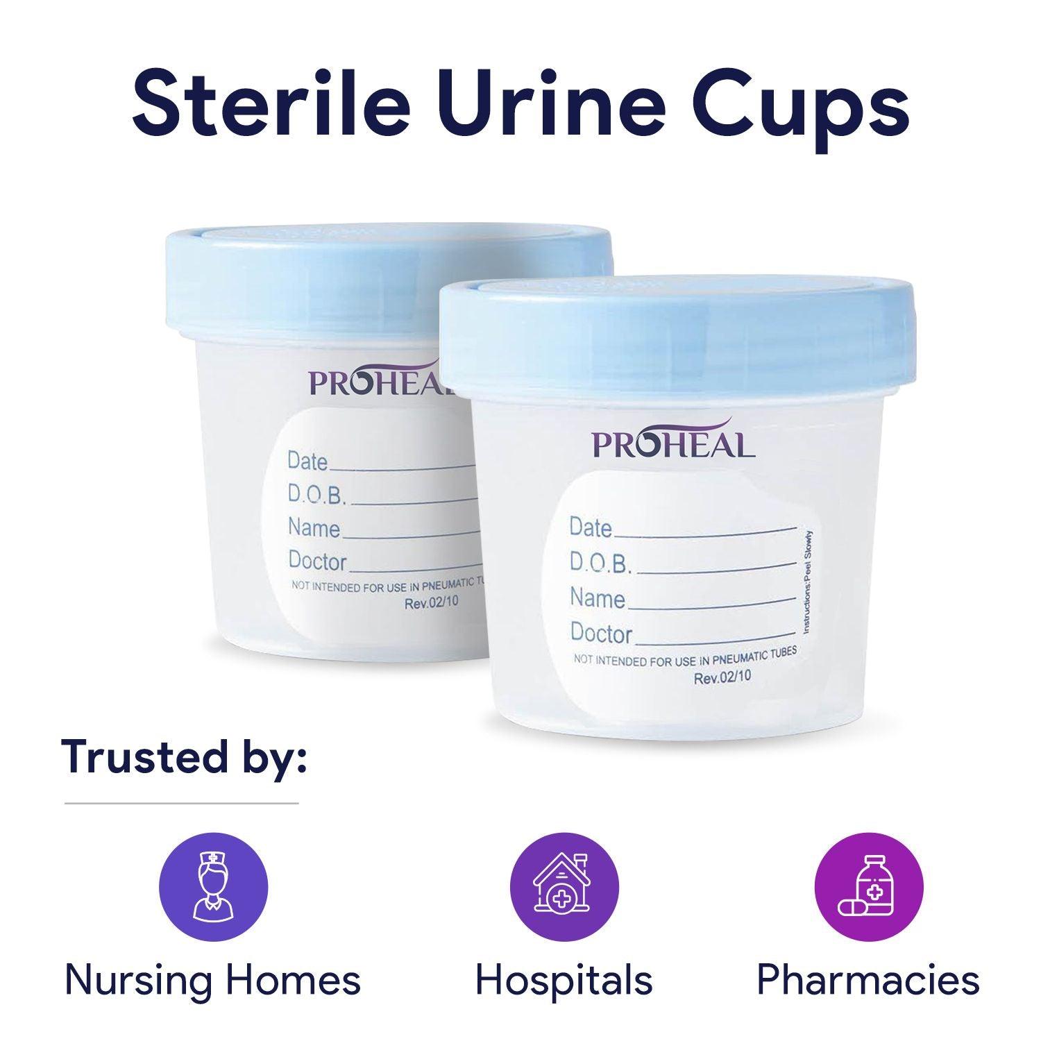 Specimen Collection Sterile Urine Cups - 100 Pack ProHeal