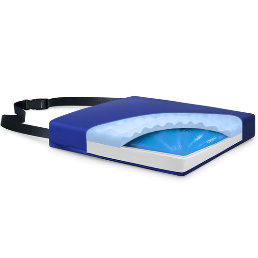 Convoluted Gel-Foam Wheelchair Cushion, 18" x 16" x 3"