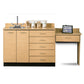 Base Cabinet Set with 2 Doors, 5 Drawers and Desk