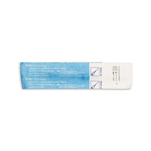 Bd Syringe, Luer-Lok 3Ml 25G X 1-1/2In 100Ea/Bx 8Bx/Cs