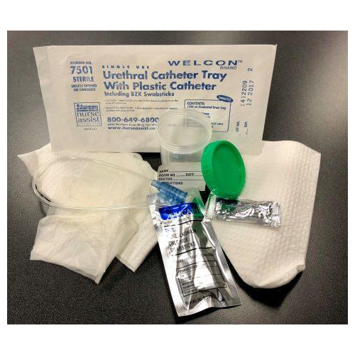 Cath Insert Tray, Urethral, W/14Fr Pvc Vinyl Cath & Bzk Swab. 20/Cs