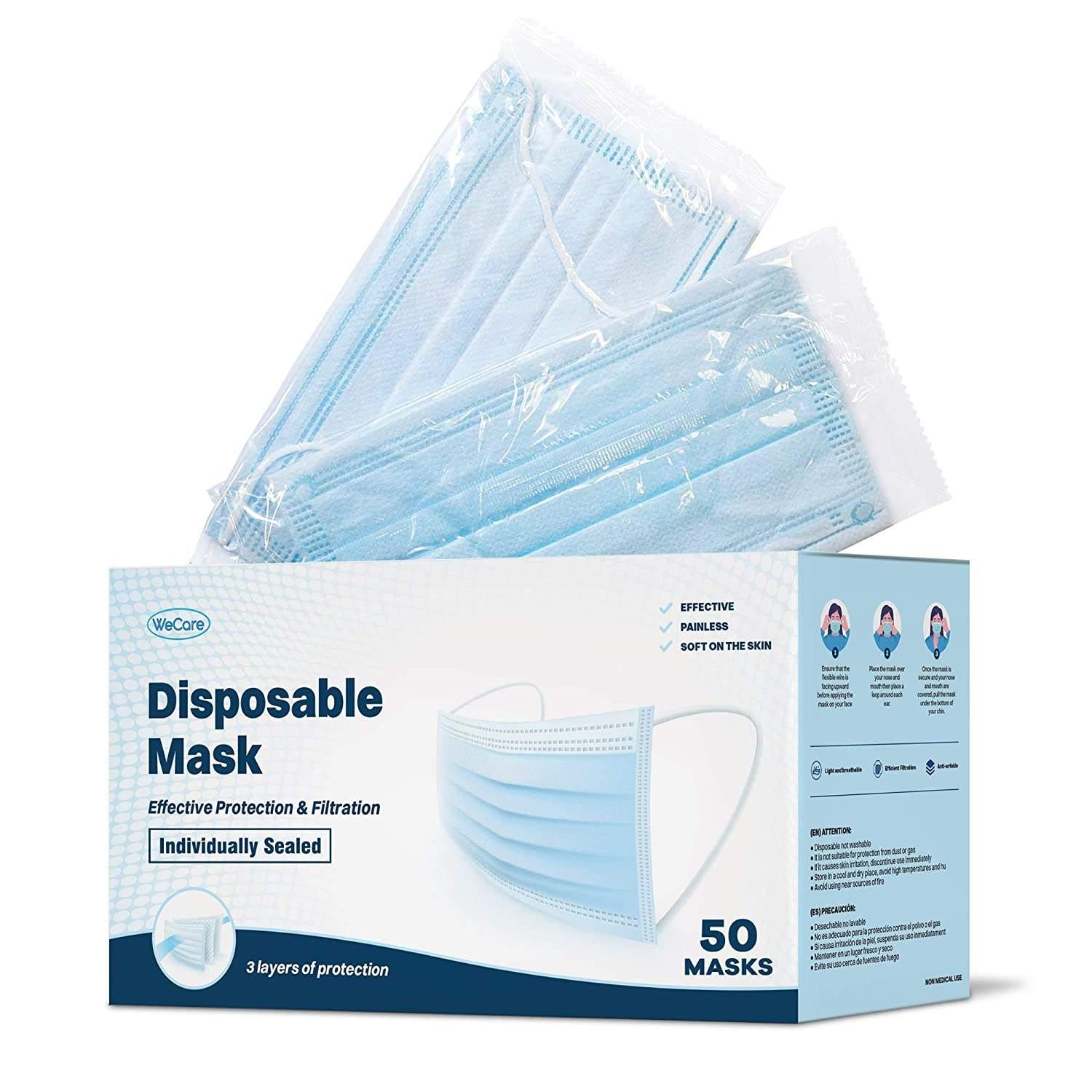 Masks Box of 50 - Light Blue WeCare