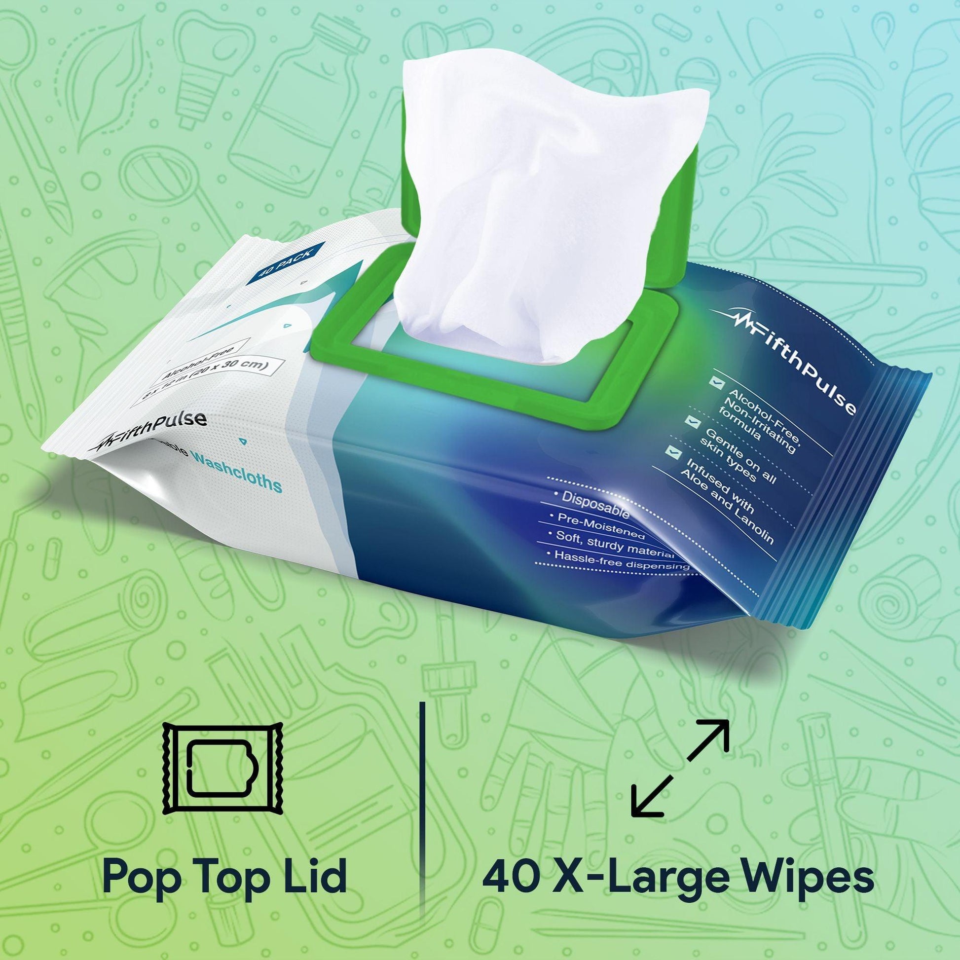 Disposable Body Wipes For Adults 80 Pack - ProHeal-Products