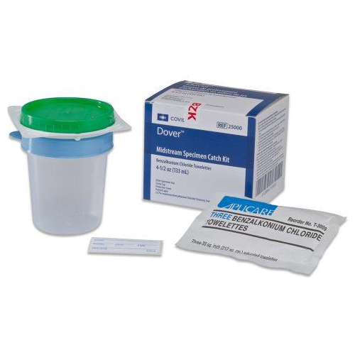 Midstr Urine Collect Container, Funnel Towelettes Latex Free 4-1/2Oz