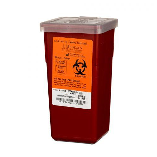 Sharps Container, 1Qt., Red 72Ea/Cs – Medpart.com