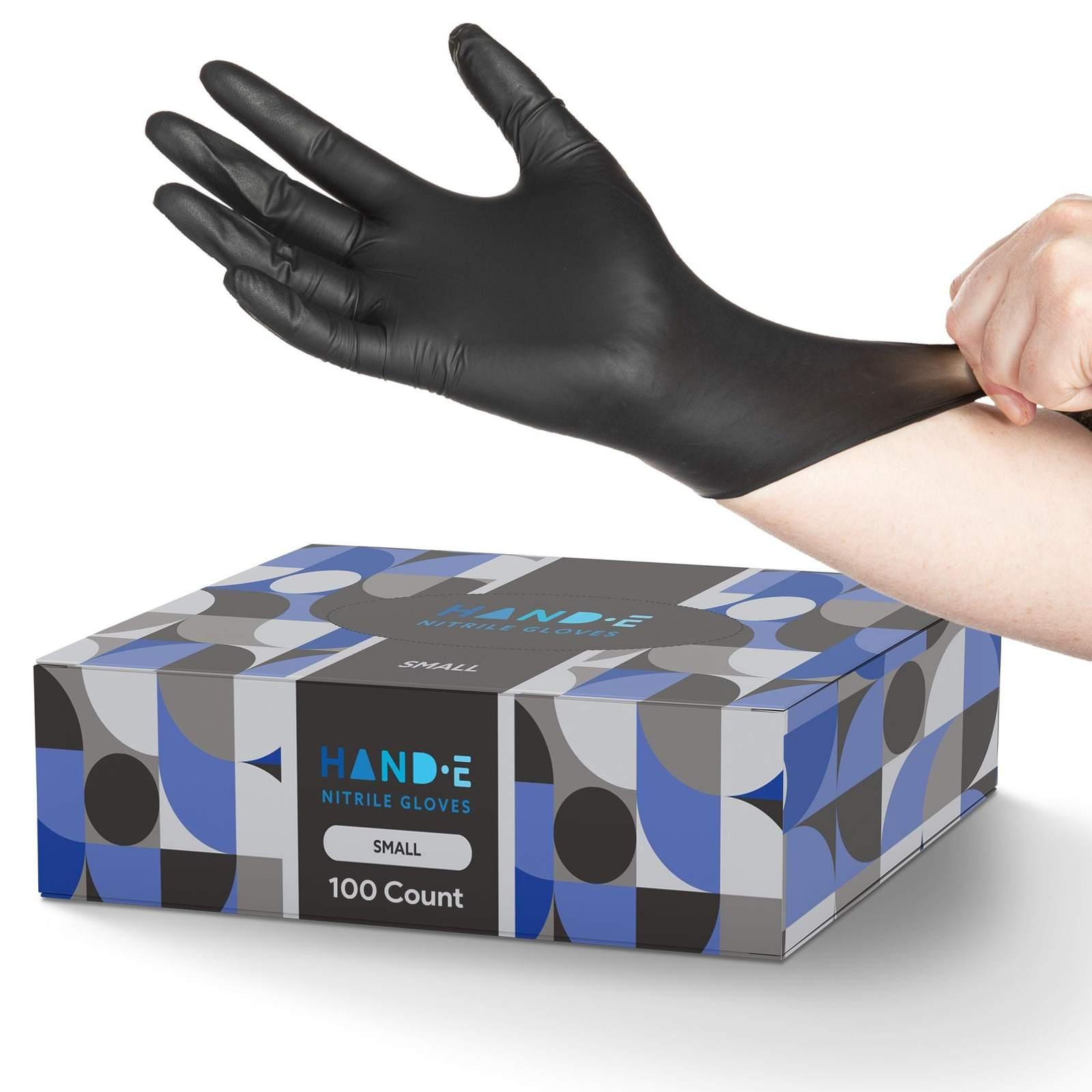 Nitrile Gloves - Black Hand-E Touch
