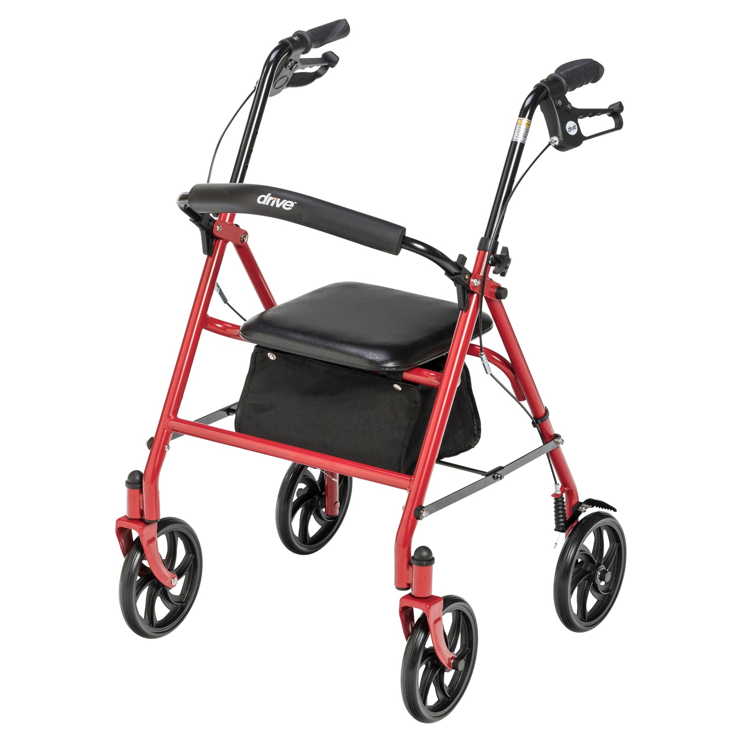Four Wheel Rollator Rolling Walker with Fold Up Removable Back Support