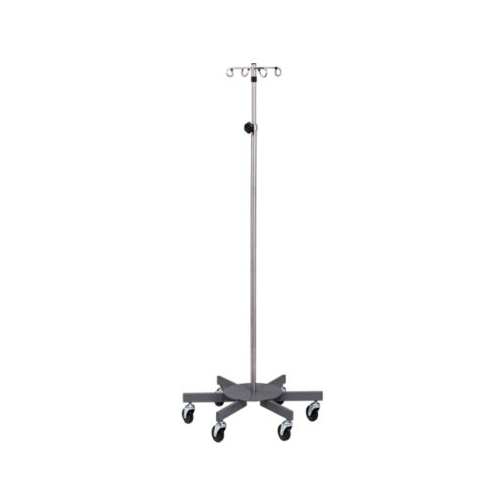 Stainless Steel, Six-Leg, 4-Hook IV Pole