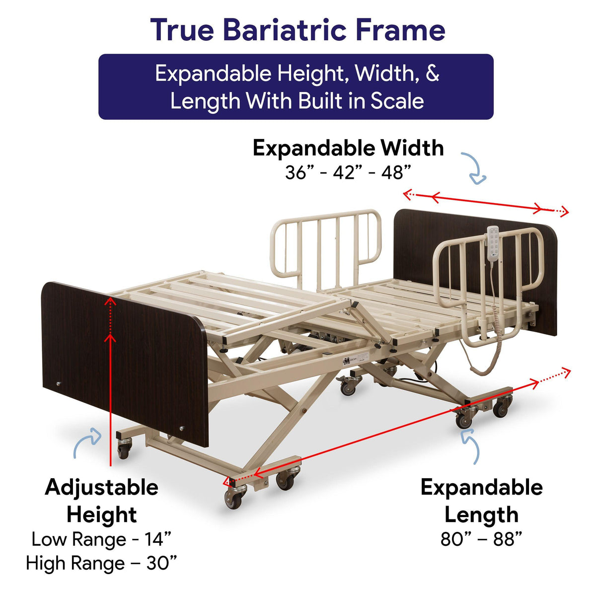 Split Frame Design Medacure Bariatric Hospital Bed - Split Frame Design – Medpart.com