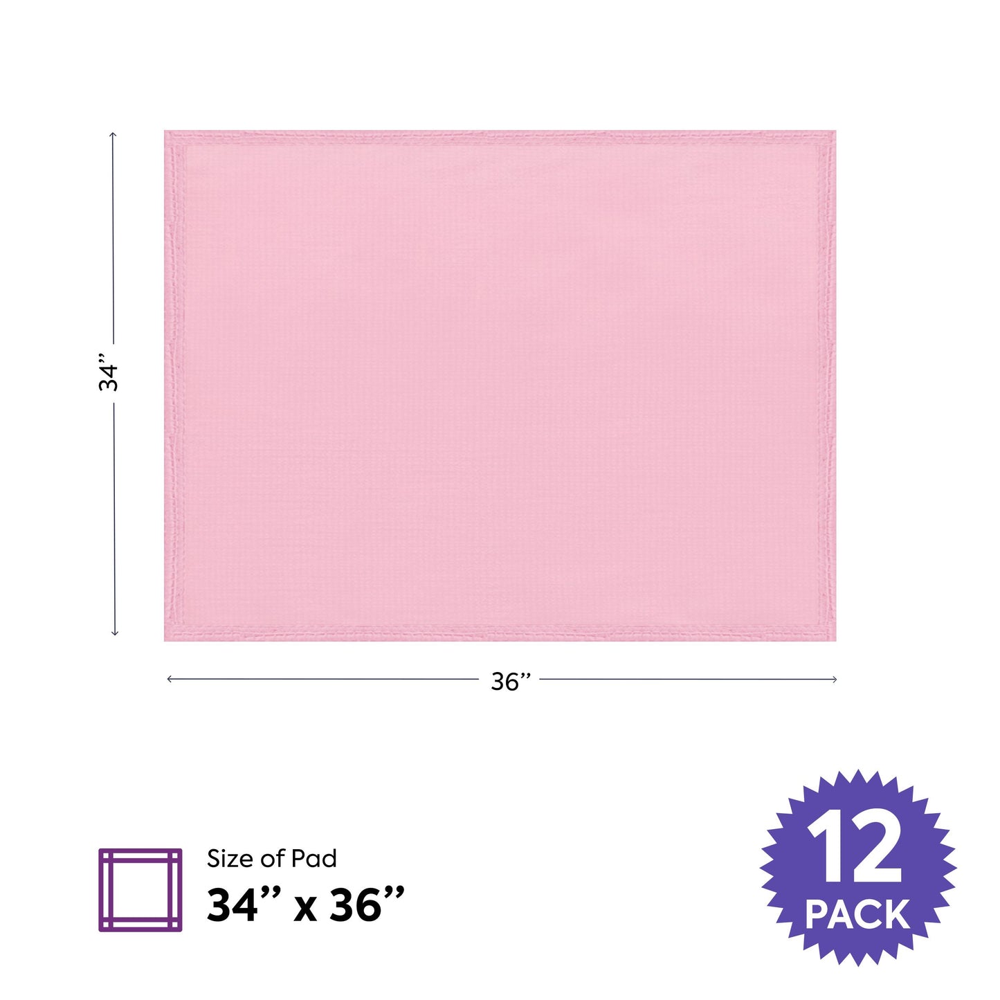 Pink Softnit Reusable Underpads, 34" x 36"