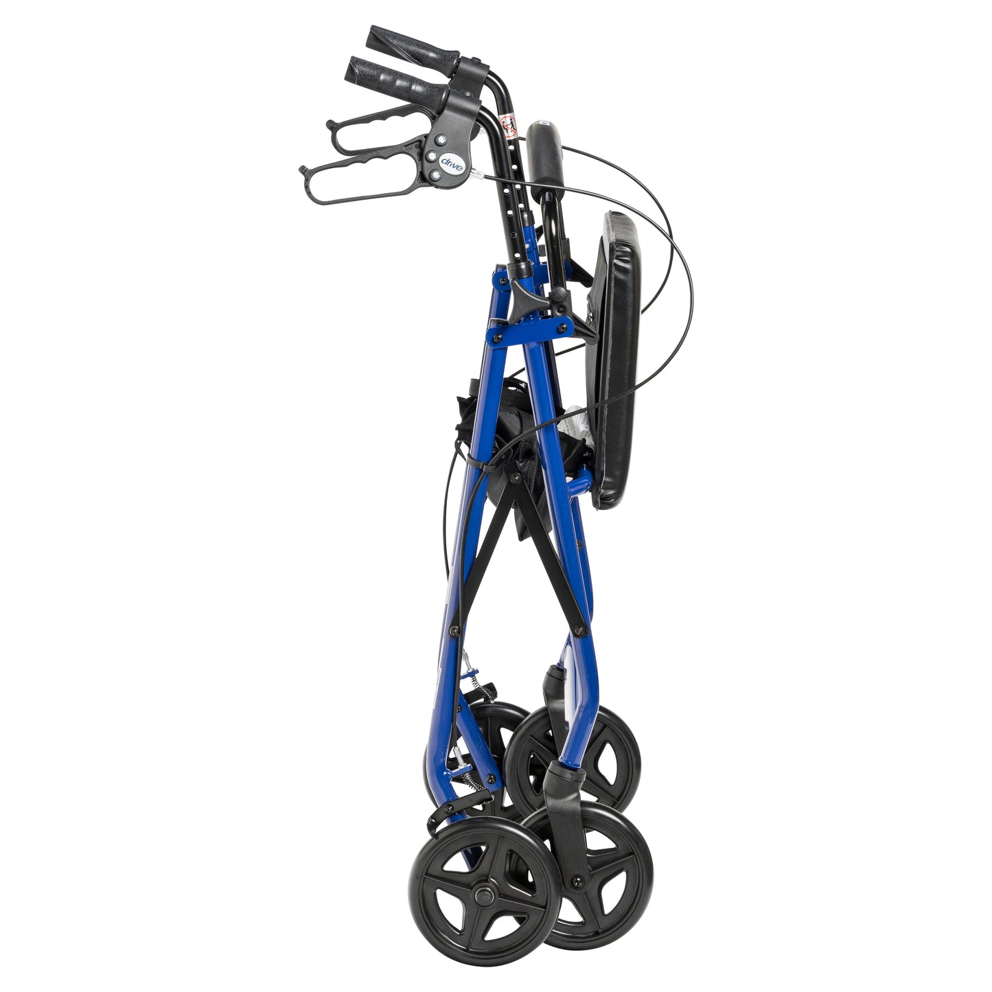 Aluminum Rollator Rolling Walker with Fold Up and Removable Back Support and Padded Seat