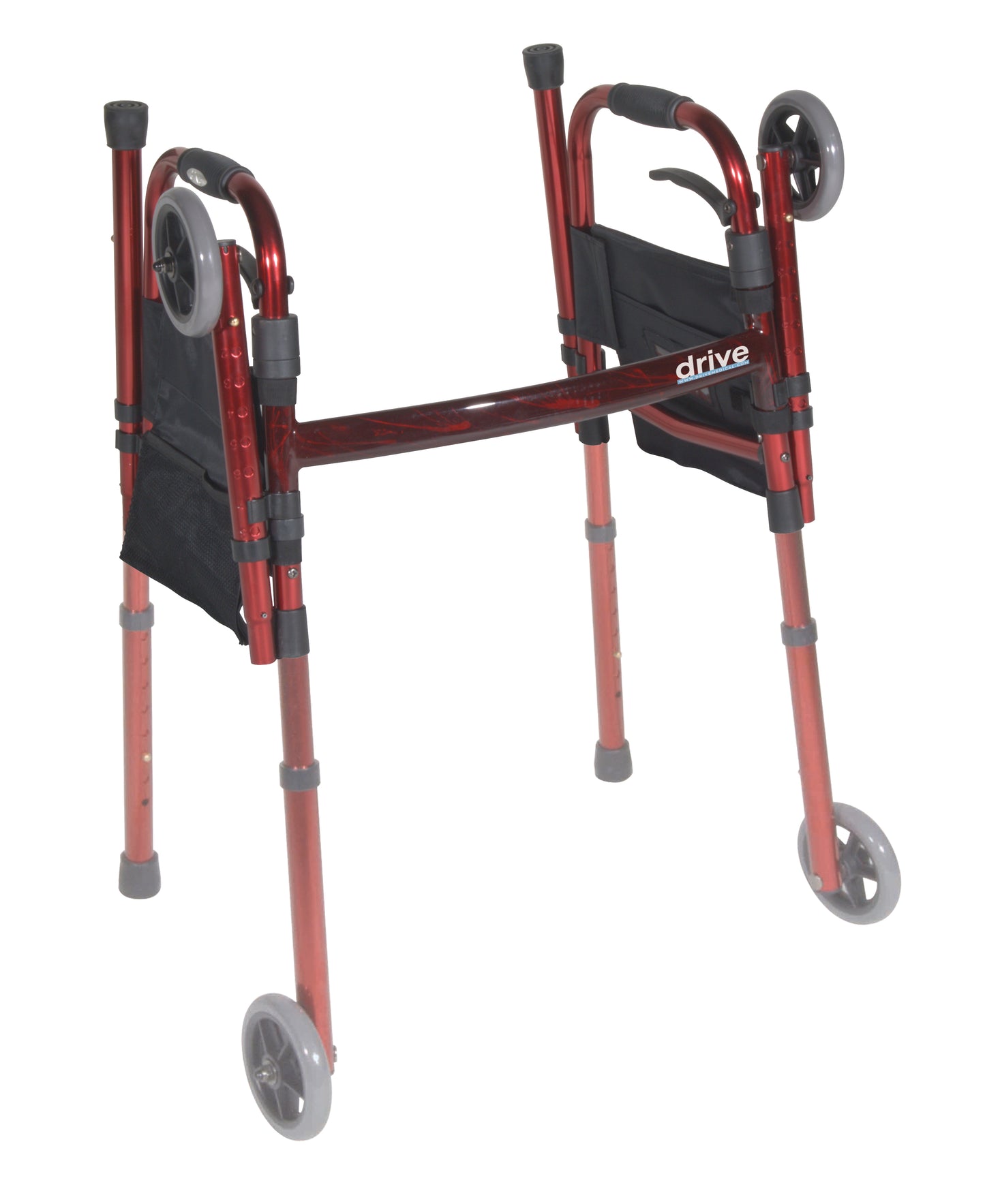 Portable Folding Travel Walker with 5" Wheels and Fold up Legs