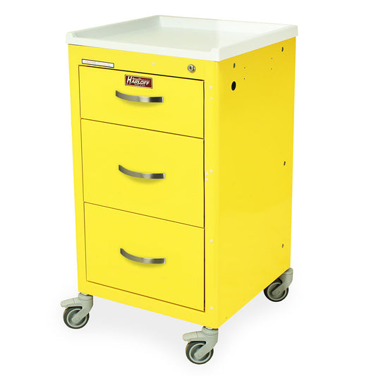 M-Series Short Isolation Mini Cart, Three Drawers, Key Lock, (Mini Line)