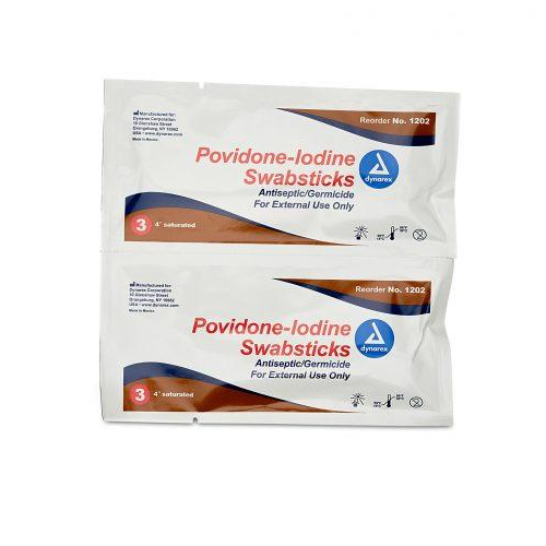 Povidine  Iodine Swabstix (Betadine Gen.), 3'S  25/Bx-10Bx/Cs