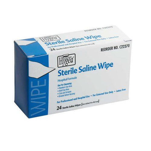 Saline Wipes, Sterile, Alcohol Free 24Ea/Bx 24Bx/Cs