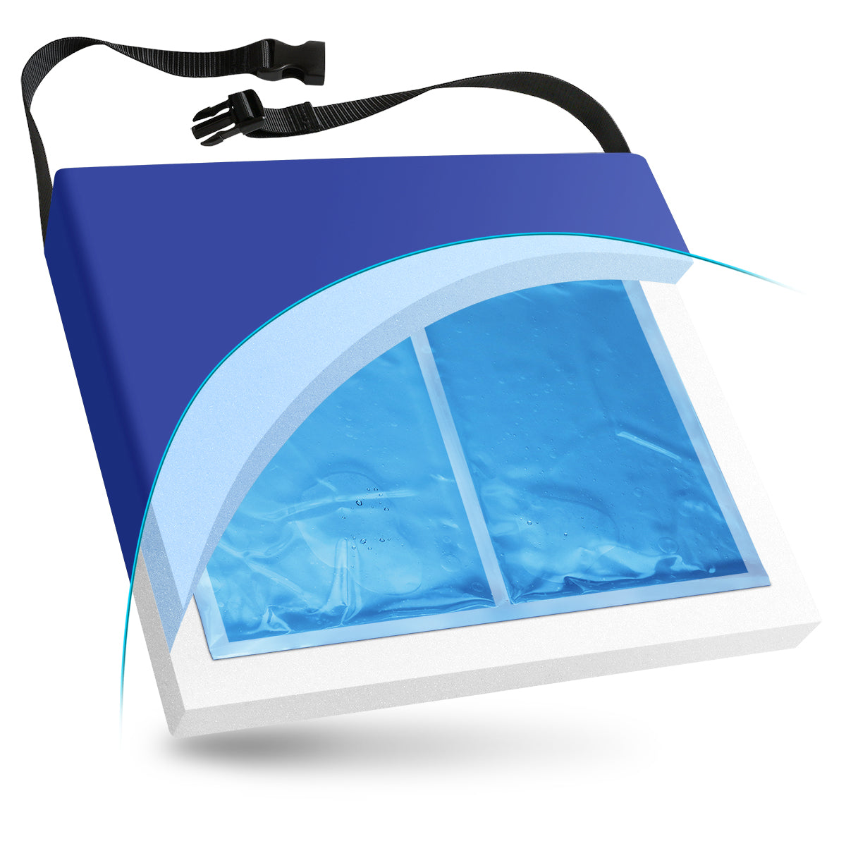 Gel-Foam Wheelchair Cushion, 16" x 16" x 4"
