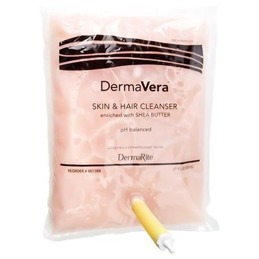 DermaVera Skin and Hair Cleanser with Shea Butter, 800ml bag, Case of 12 Bags